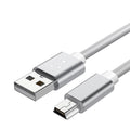 כבל Mini USB קלוע לטעינה והעברת נתונים