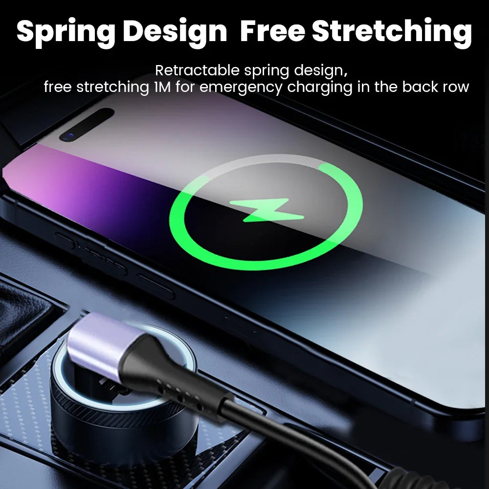 כבל USB-C נשלף עם טעינה מהירה 6A
