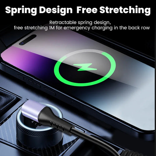 כבל USB-C נשלף עם טעינה מהירה 6A