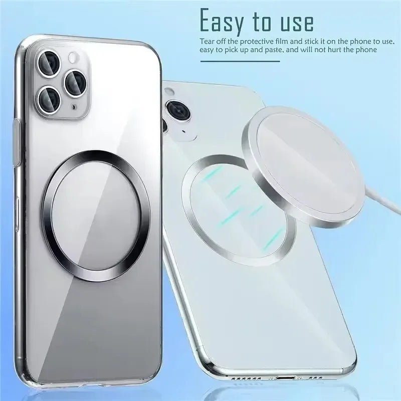 לוחית מתכת למעמד מגנטי לרכב – תואם ל-iPhone ול-Android