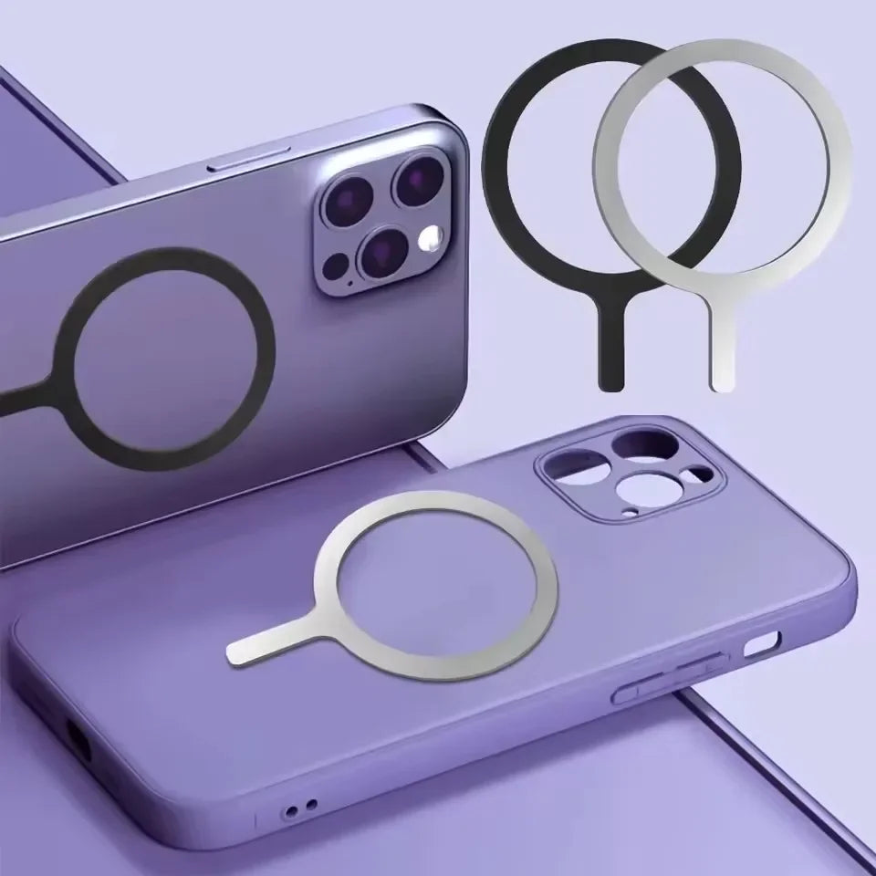לוחית מתכת למעמד מגנטי לרכב – תואם ל-iPhone ול-Android