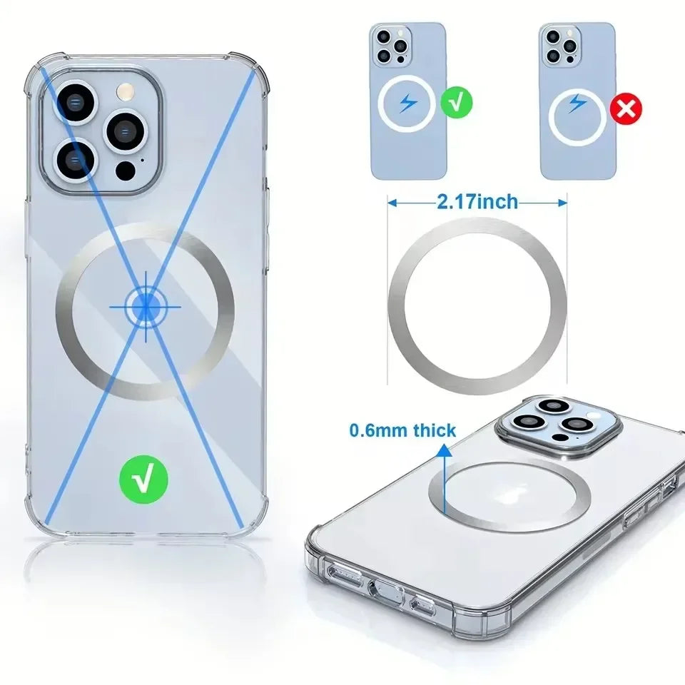 לוחית מתכת למעמד מגנטי לרכב – תואם ל-iPhone ול-Android