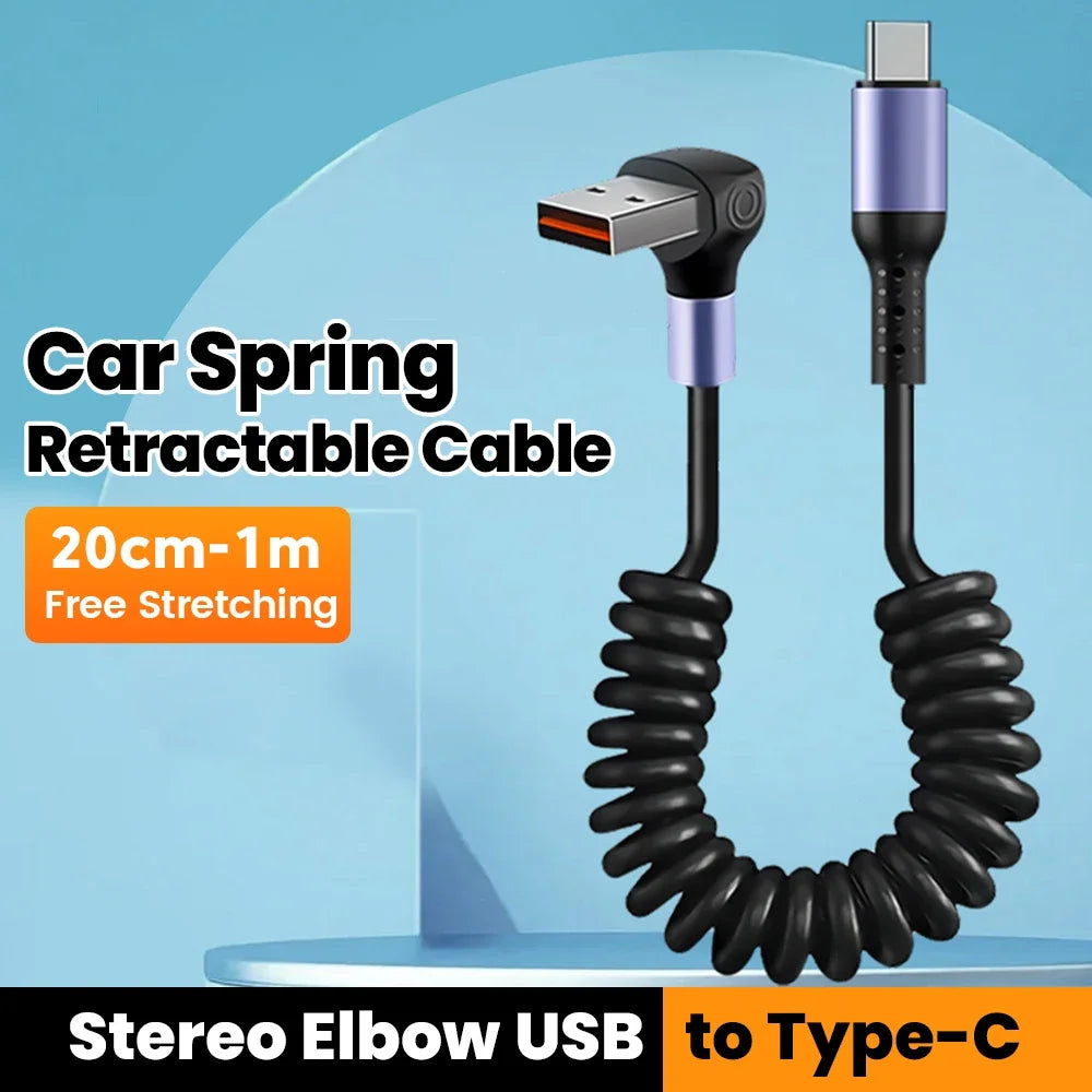 כבל USB-C נשלף עם טעינה מהירה 6A