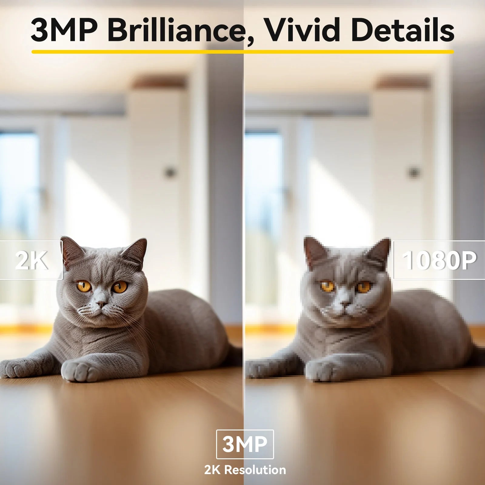 מצלמת אבטחה חכמה 3MP עם ראיית לילה ושמע דו-כיווני