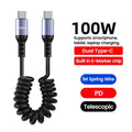 כבל USB-C נשלף עם טעינה מהירה 6A
