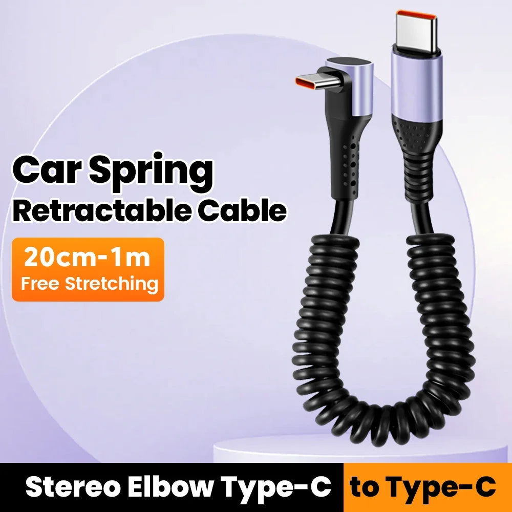 כבל USB-C נשלף עם טעינה מהירה 6A