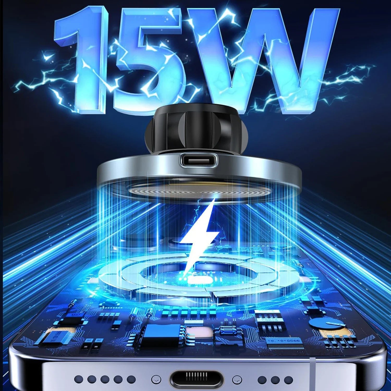 מטען מגנטי אלחוטי 15W לפתח המזגן