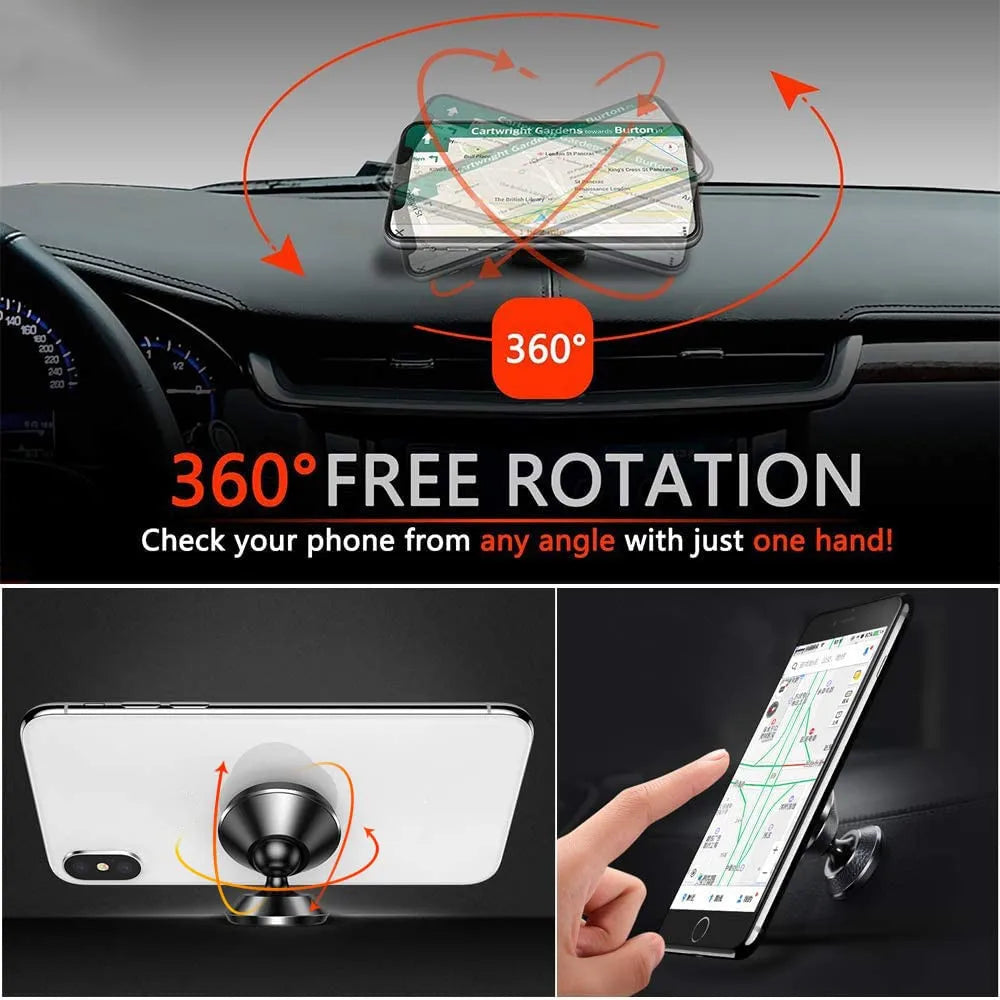מעמד מגנטי לרכב לטלפון – סיבוב 360° ואחיזה חזקה