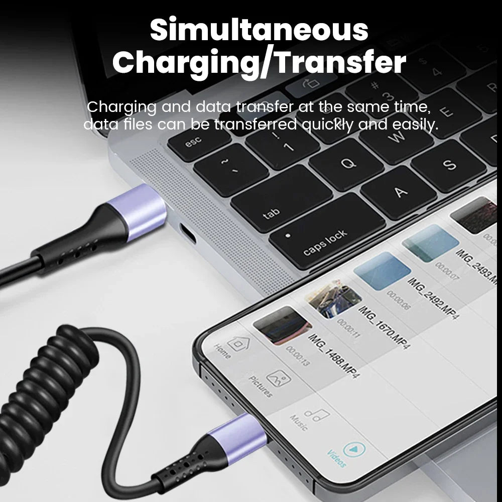 כבל USB-C נשלף עם טעינה מהירה 6A
