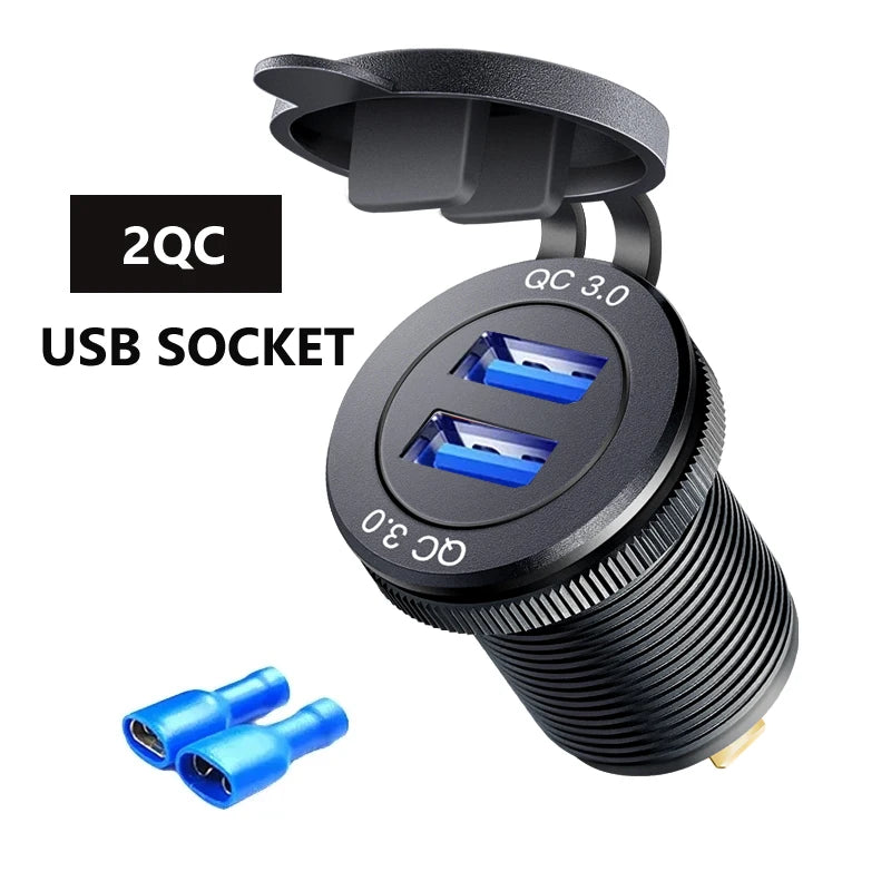 שקע טעינה USB לרכב 60W עם USB-C ו-QC 3.0